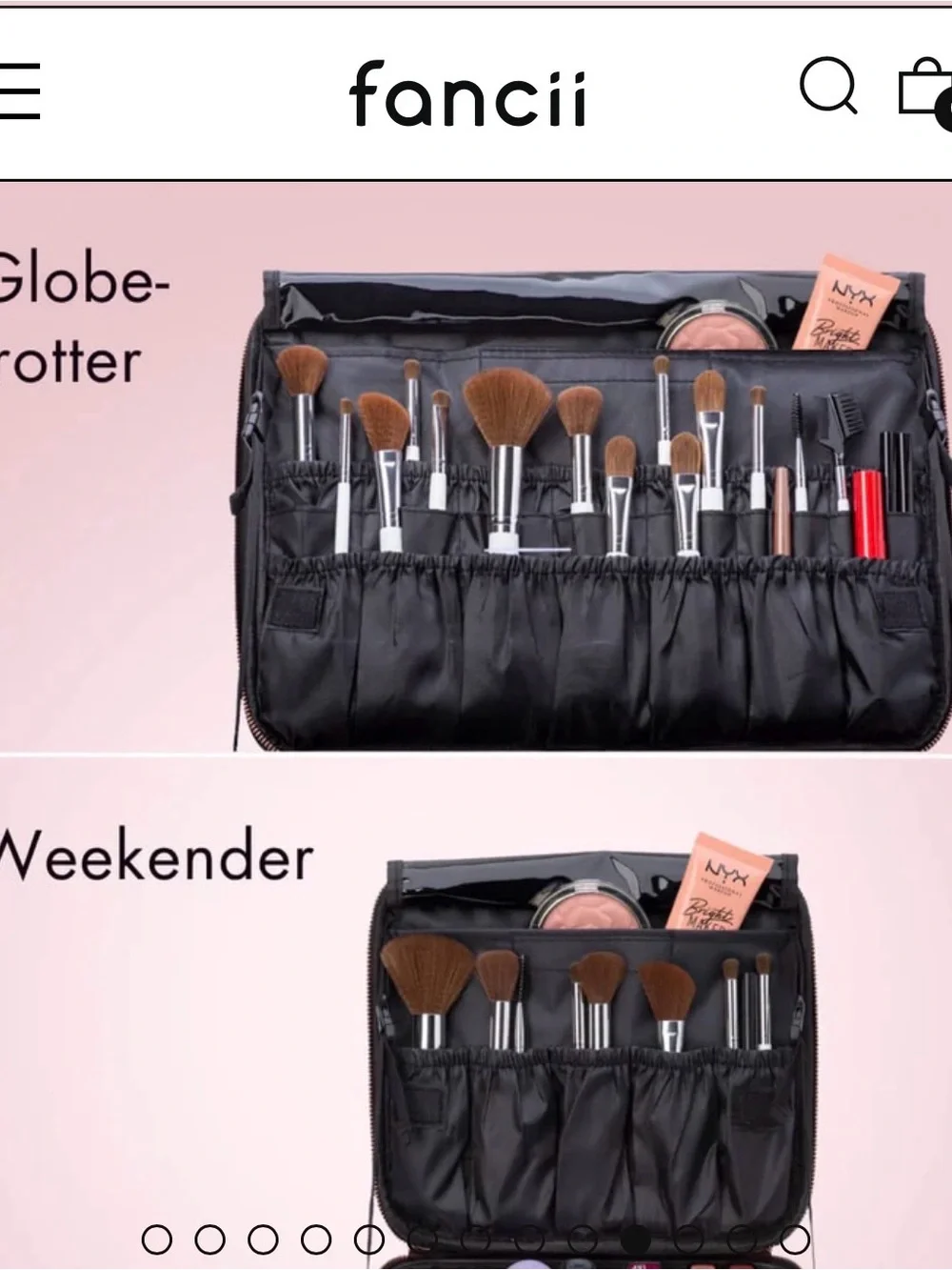 Fancii Nordstrom makeup travel case & LED mirror- $145 new- like new
